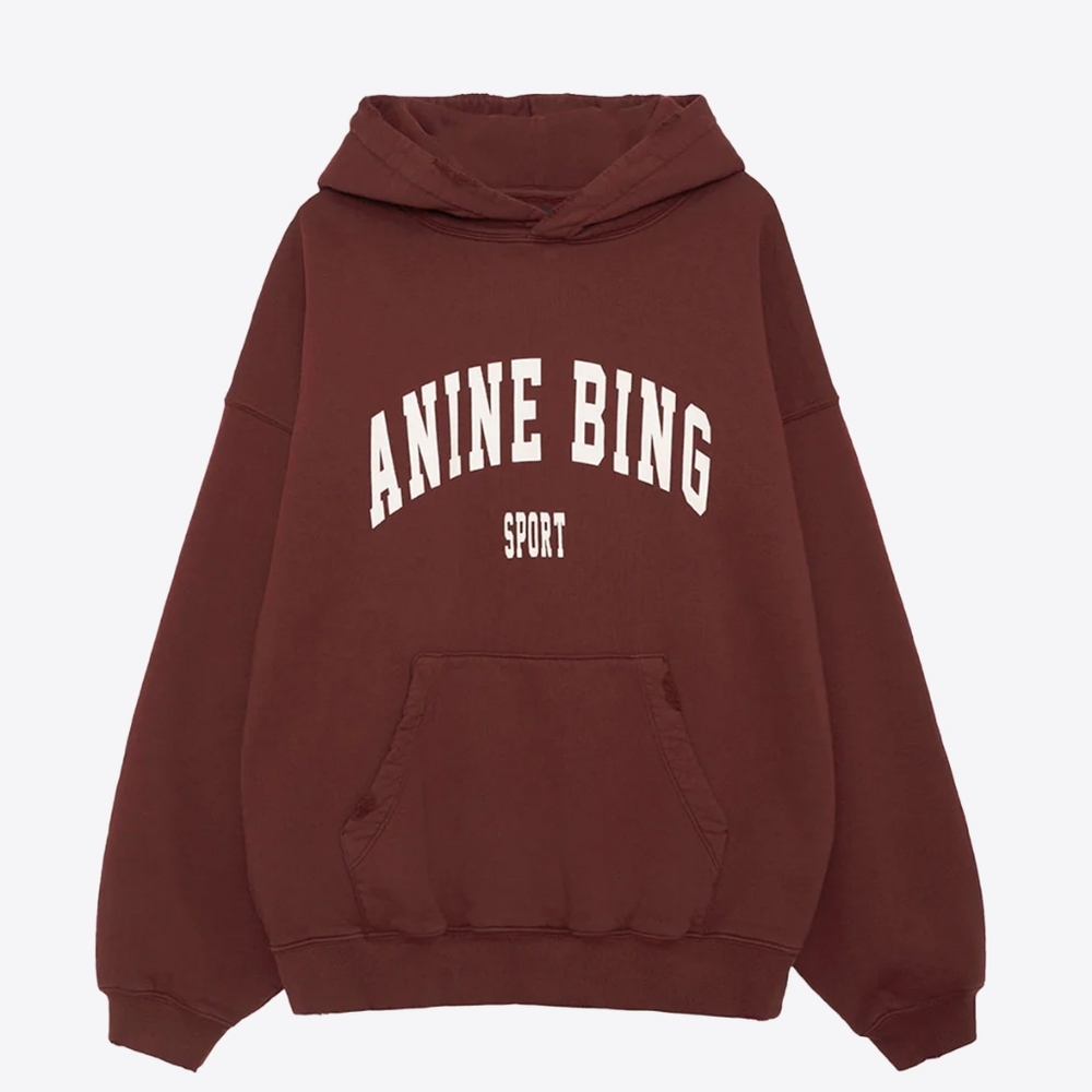 Anine Bing Harvey cherry  Sweatshirt Hoodie Size XS